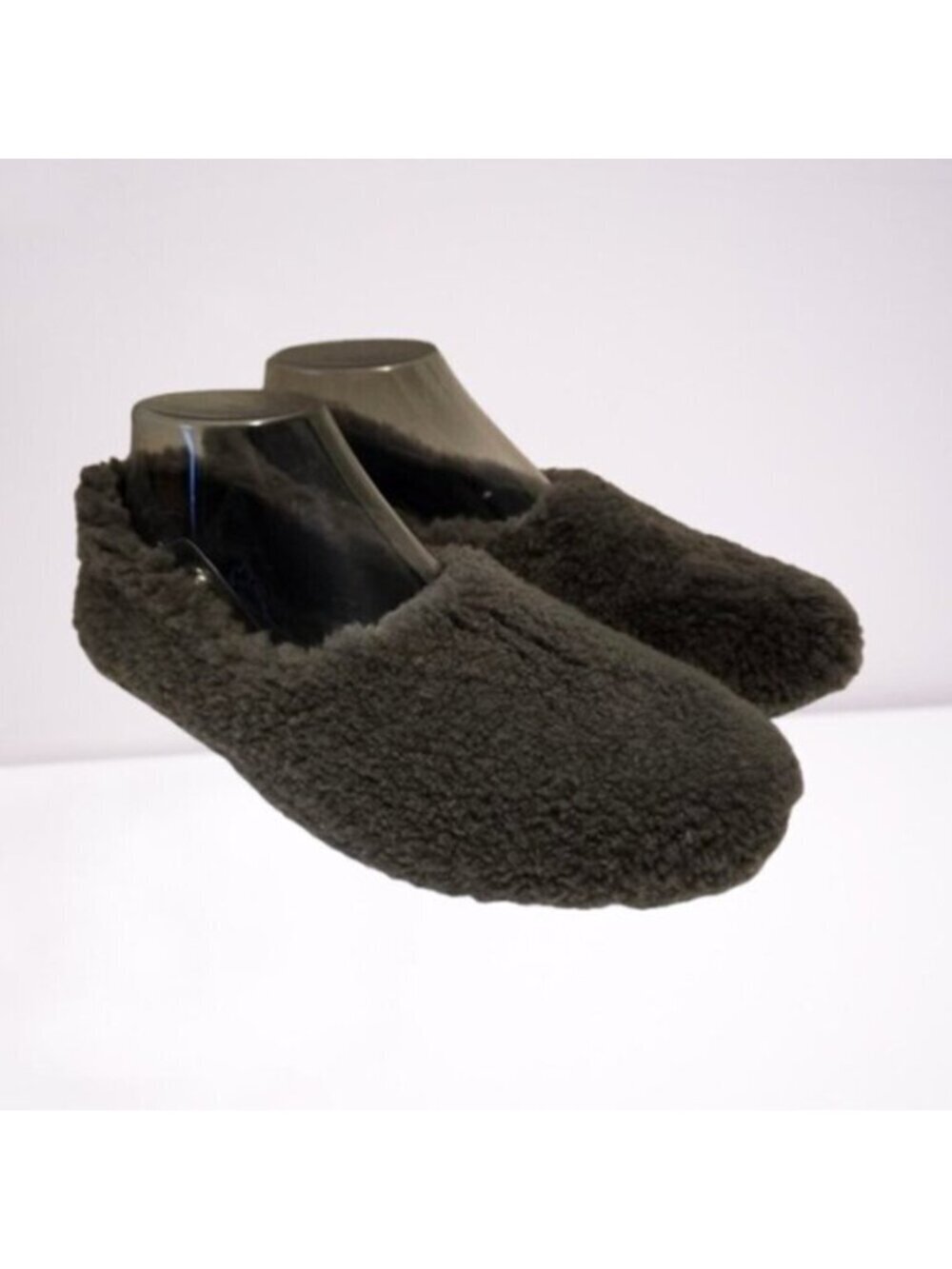 Fur Deluxe Gray Shearling Flats